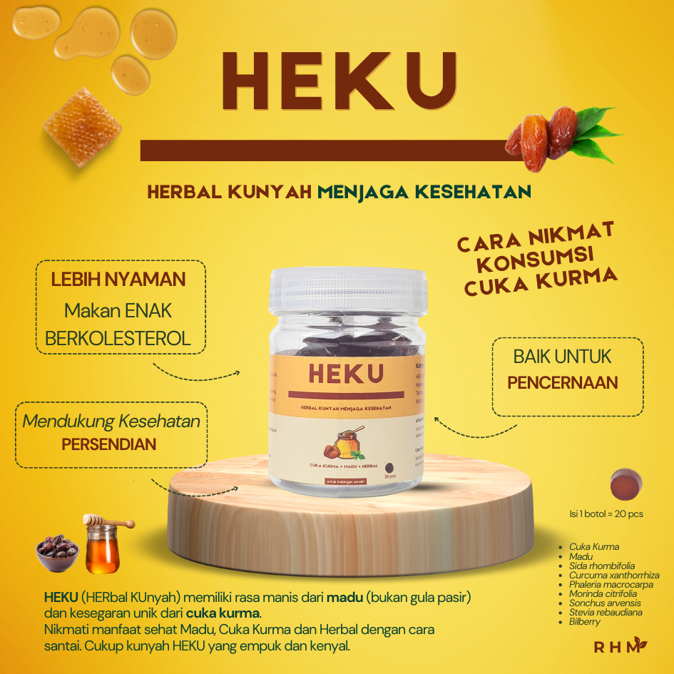 

HEKU Original : Herbal Kunyah Cuka Kurma Menjaga Kesehatan Tubuh
