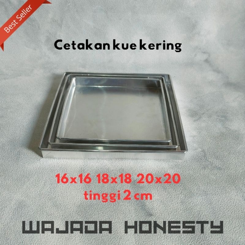 Loyang oven Loyang kue kering kuker persegi kotak 16x16 18x18 20x20 tinggi 2 cm
