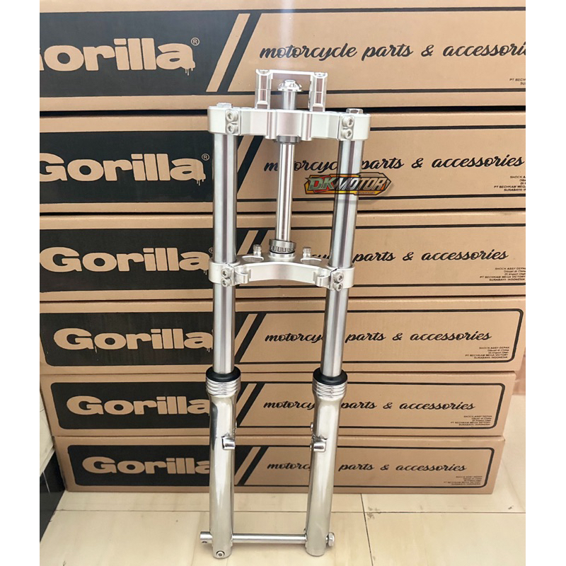 Shock Skok Depan NINJA R Old Gorilla Crom Krom Chrome T Segitiga Aluminium CNC pnp TIGER MEGAPRO GL 