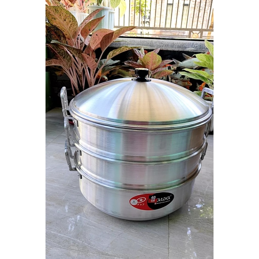 Panci Langseng JAWA Serbaguna 40 cm Susun 3 / MASPION STEAMER JAWA Aluminium 3 Tingkat