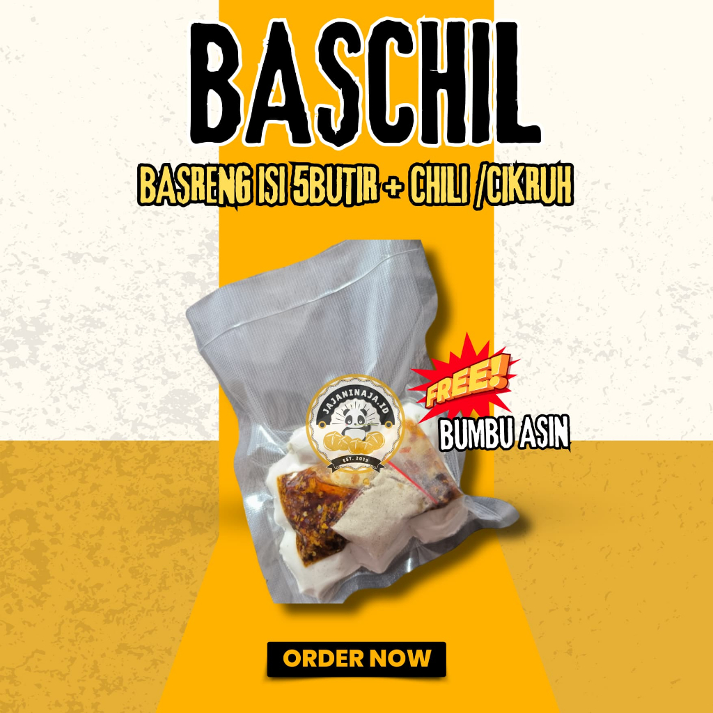 

BASCHIL Basreng Mentah Isi 5 Butir Chili Oil Cikruh FREE Bumbu Asin