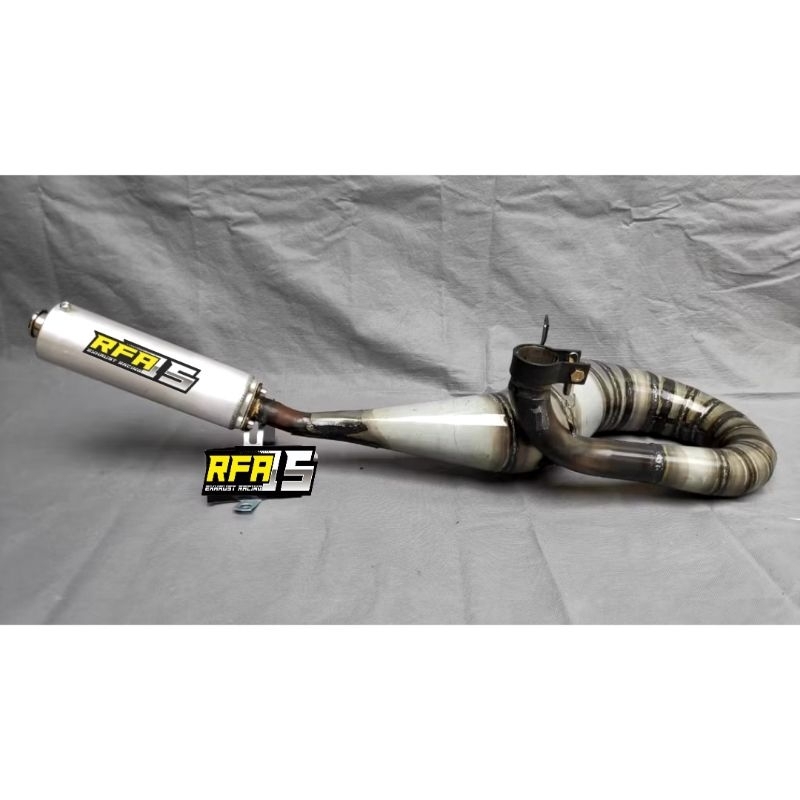 Pipa Knalpot Vespa buang kanan Big canister 3 inch Plat galvanis 0.9mm