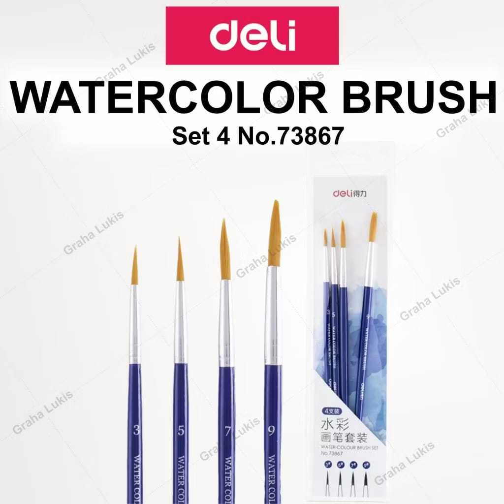 

(PERSET) Deli Watercolor Brush Set 4 No. 73867