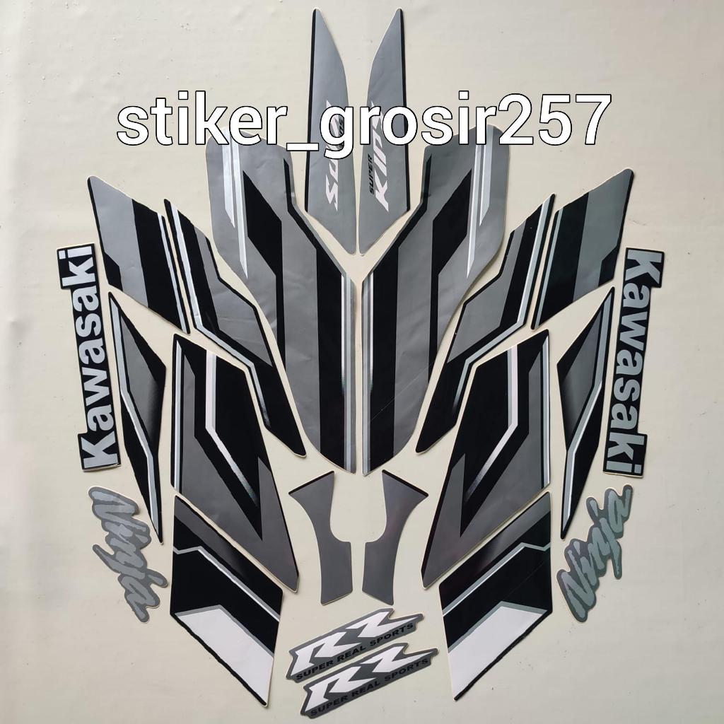 STIKER STRIPING LES LIST BODY MOTOR KAWASAKI NINJA RR NEW 2015 HITAM
