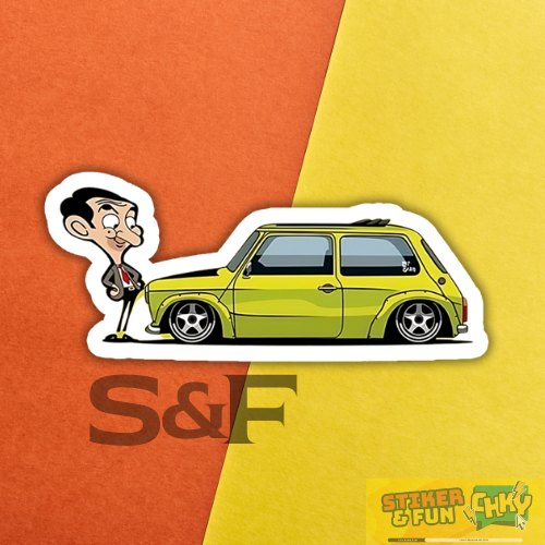 

Stiker Sticker Vinyl Laminasi MINI COOPER x MR BEAN