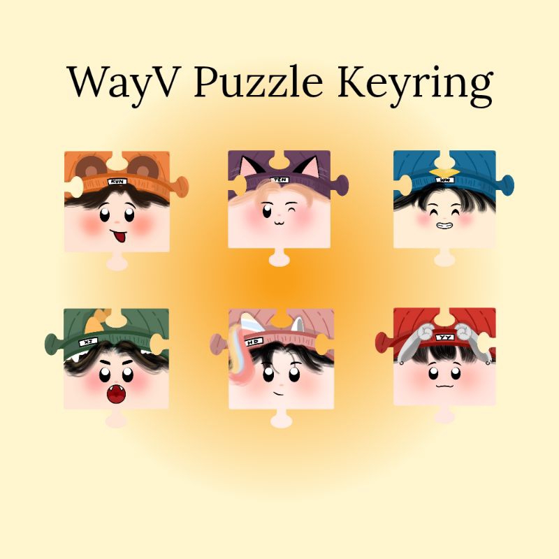 WayV Kun Ten Winwin Xiaojun Hendery Yangyang keychain puzzle acrylic