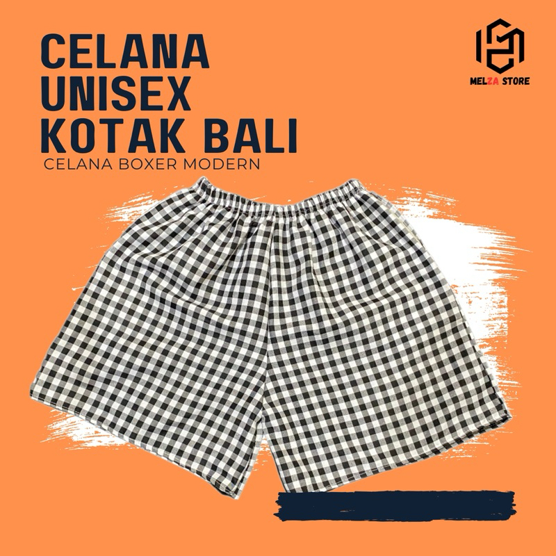 Celana Unisex Boxer Kotak Bali Distro Pria wanita Pendek Santai