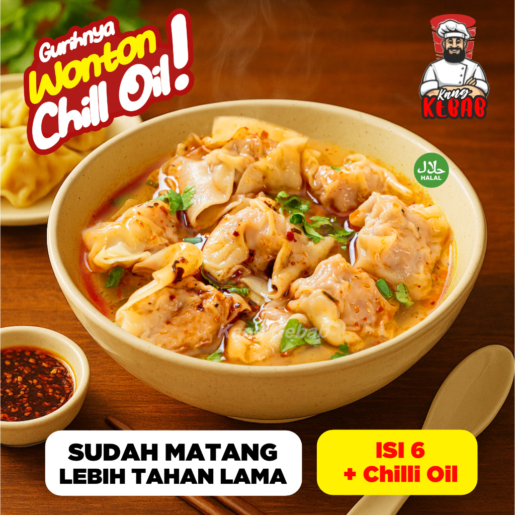 

Wonton Chilie Oil Pedas Gurih By Kang Kebab Cemilan Frozen Kekinian