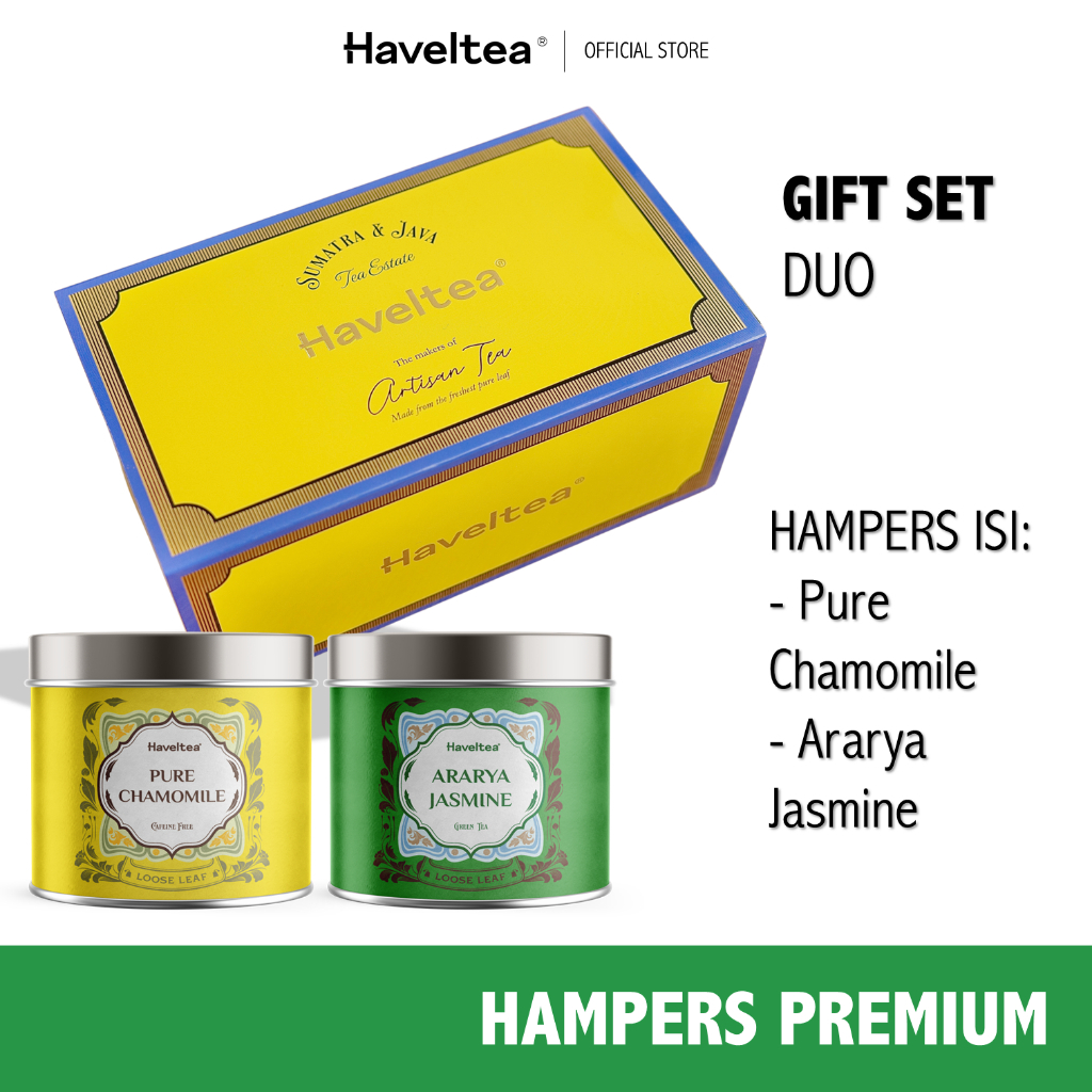 

Haveltea Hampers Premium Artisan Tea - Gift Set Box Pure Chamomile & Jasmine Chamomile Tea