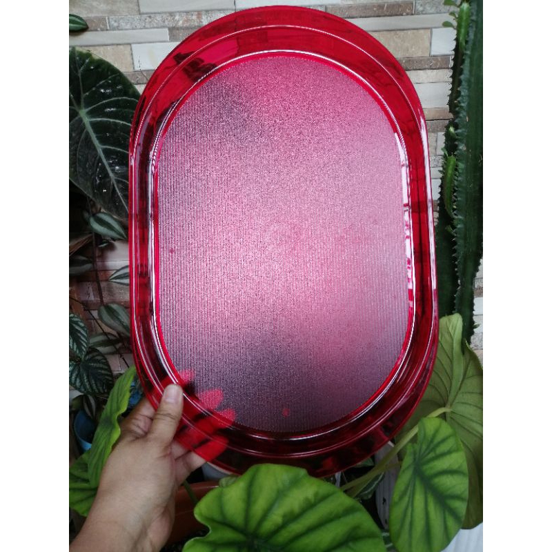 Tray crystaline tupperware merah / nampan merah tupperware (1)