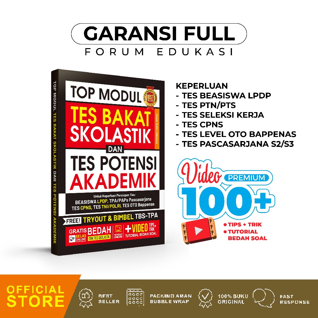 BUKU SKOLASTIK DAN TPA LPDP 2025 TOP MODUL TES BAKAT SKOLASTIK & TES POTENSI AKADEMIK LPDP 2025 TERU