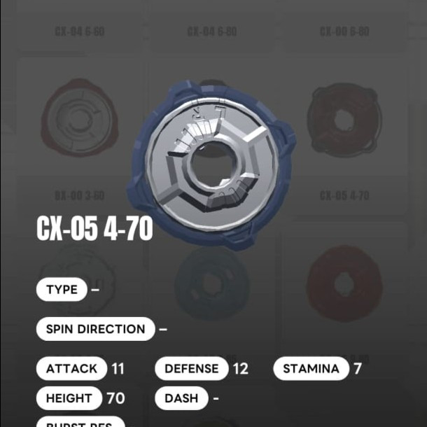 Beyblade X - CX 05-05 Ratchet 4-70 Grey
