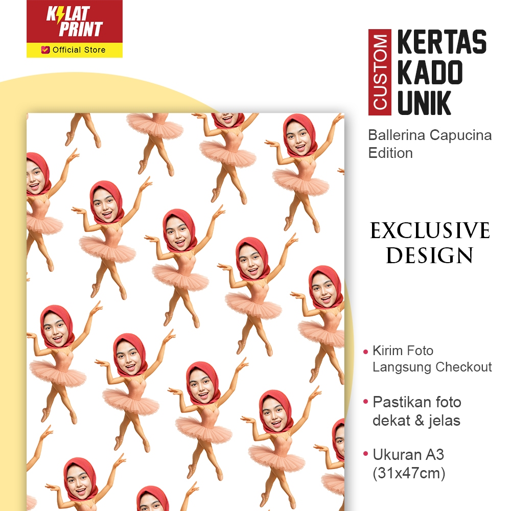 

Custom Kertas Kado Muka Kado Ulang Tahun Unik Ballerina Capucina Edition