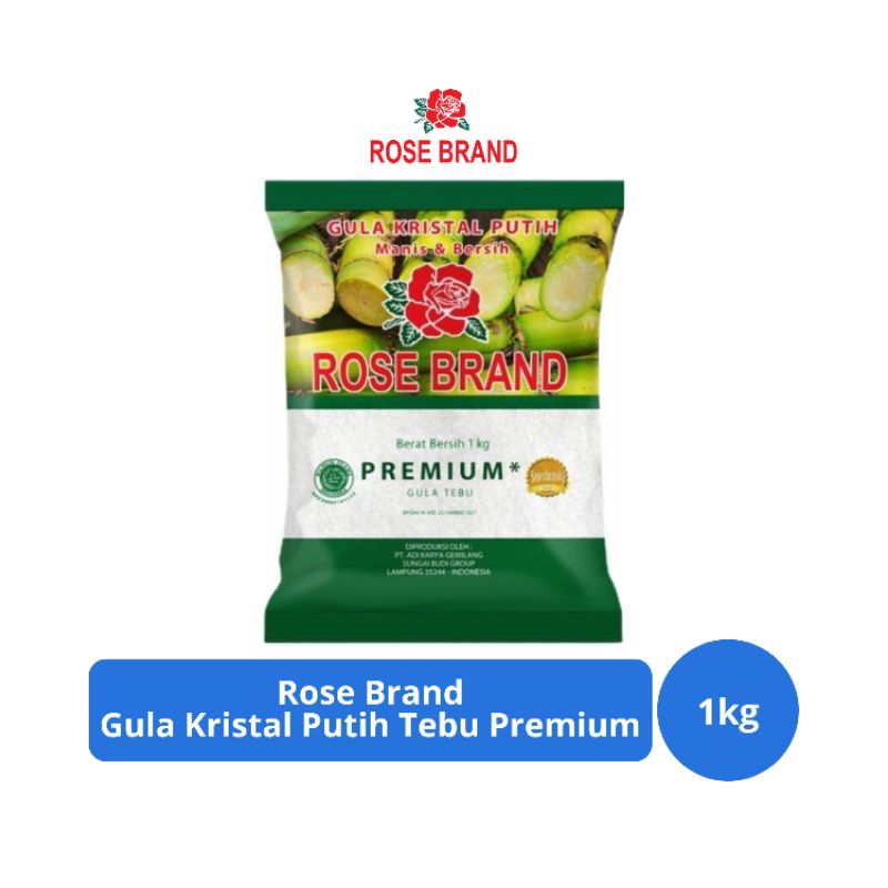 

Rose Brand Gula Kristal Putih Tebu Premium 1Kg x 1 pcs