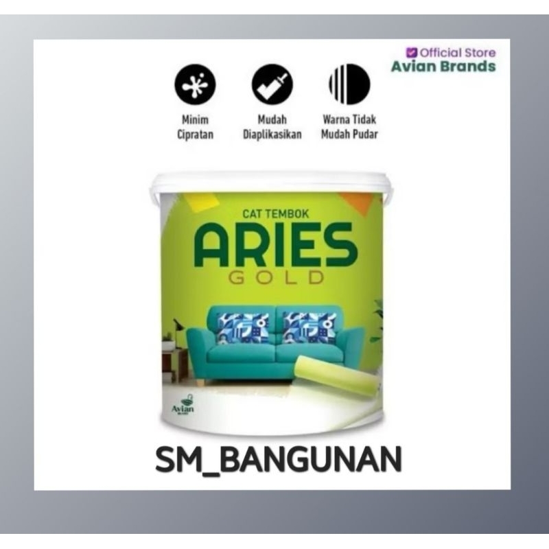 (BACA DESKRIPSI PEKANBARU ONLY) Cat tembok dinding aries gold / cat tembok aries GOLD 5kg / cat temb