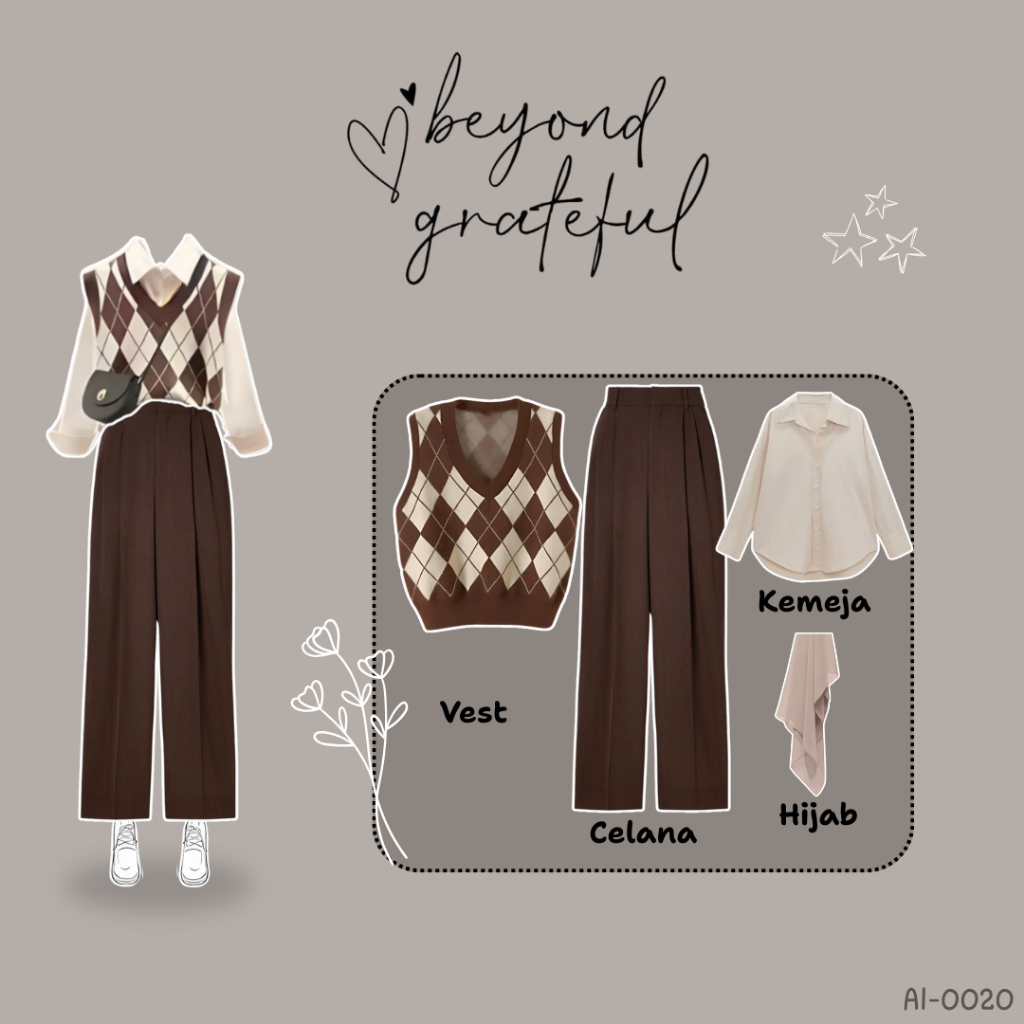 Nobioutfit - Ootd Korean Style | One set | Setelan Vest | Ootd Wanita Kekinian | Ootd Wanita Remaja 