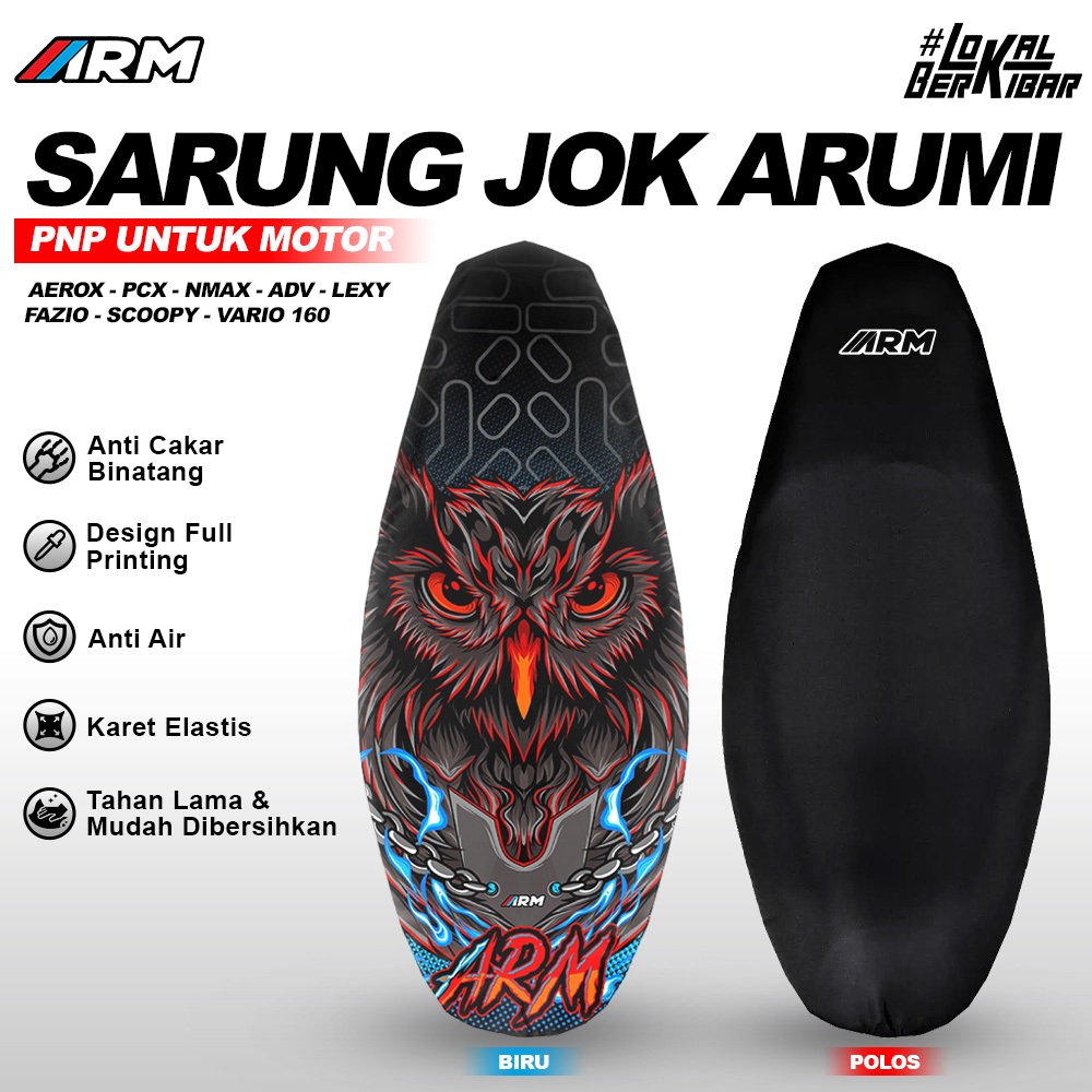 ARM COVER JOK MOTOR WATERPROOF FULLPRINT TYPE OWL & POLOS