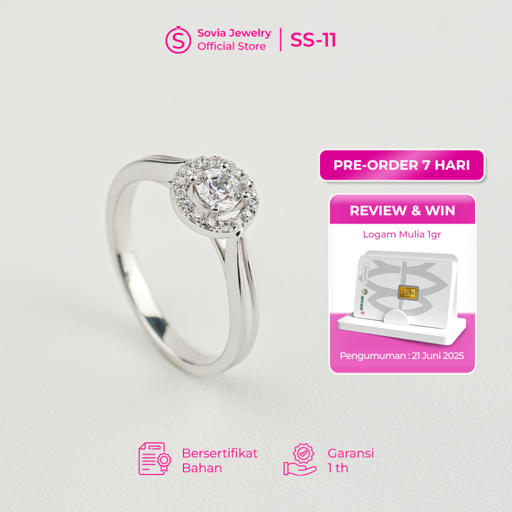 [PO 7 HARI] Cincin Cewek Silver Model SS-11 Sovia Jewelry