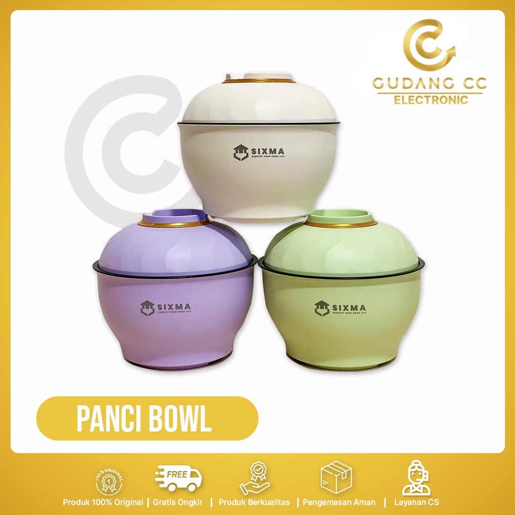 (GCC-ELC) Panci Bowl Mini Electric Mangkuk Listrik Pemanas Multifungsi 1.2 Liter Sixma SS-6503