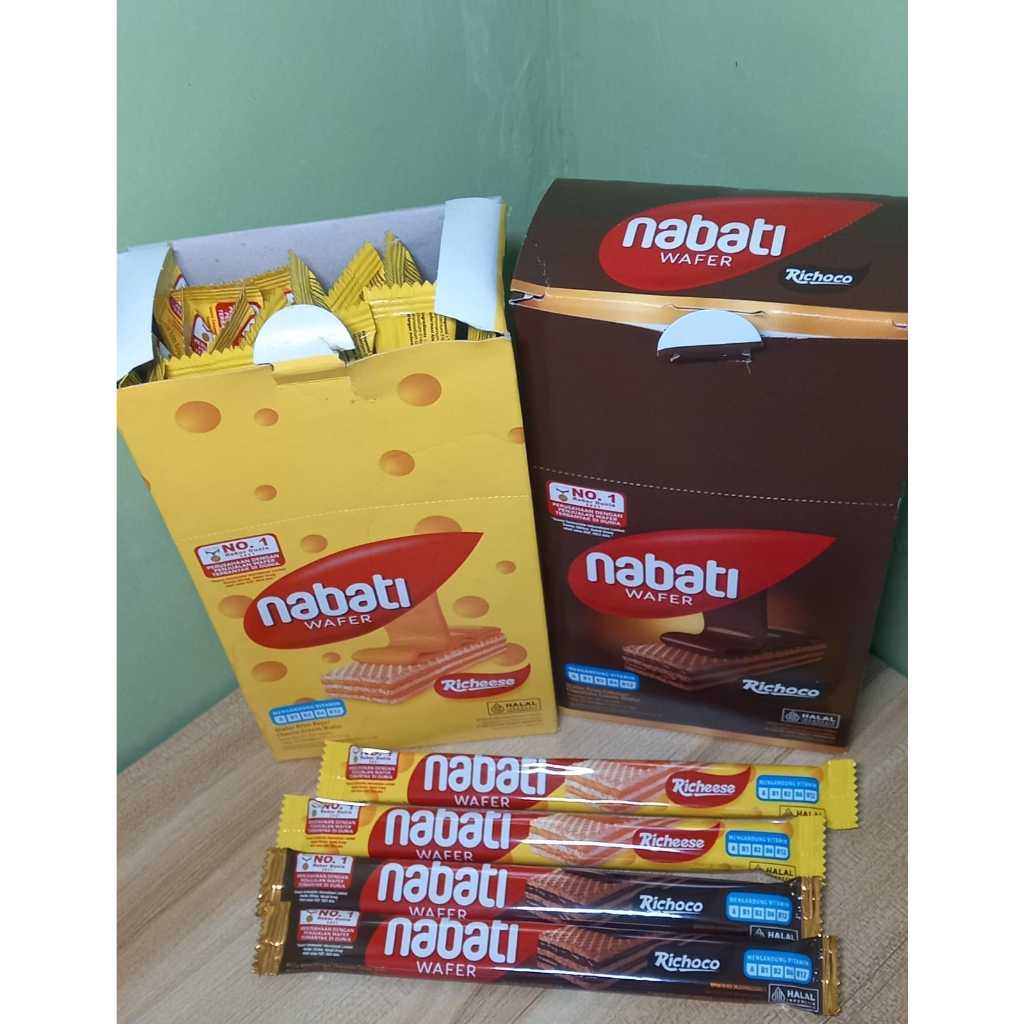 

Richeese NABATI Wafer Keju Coklat BOX isi 20 Termurah harga grosir