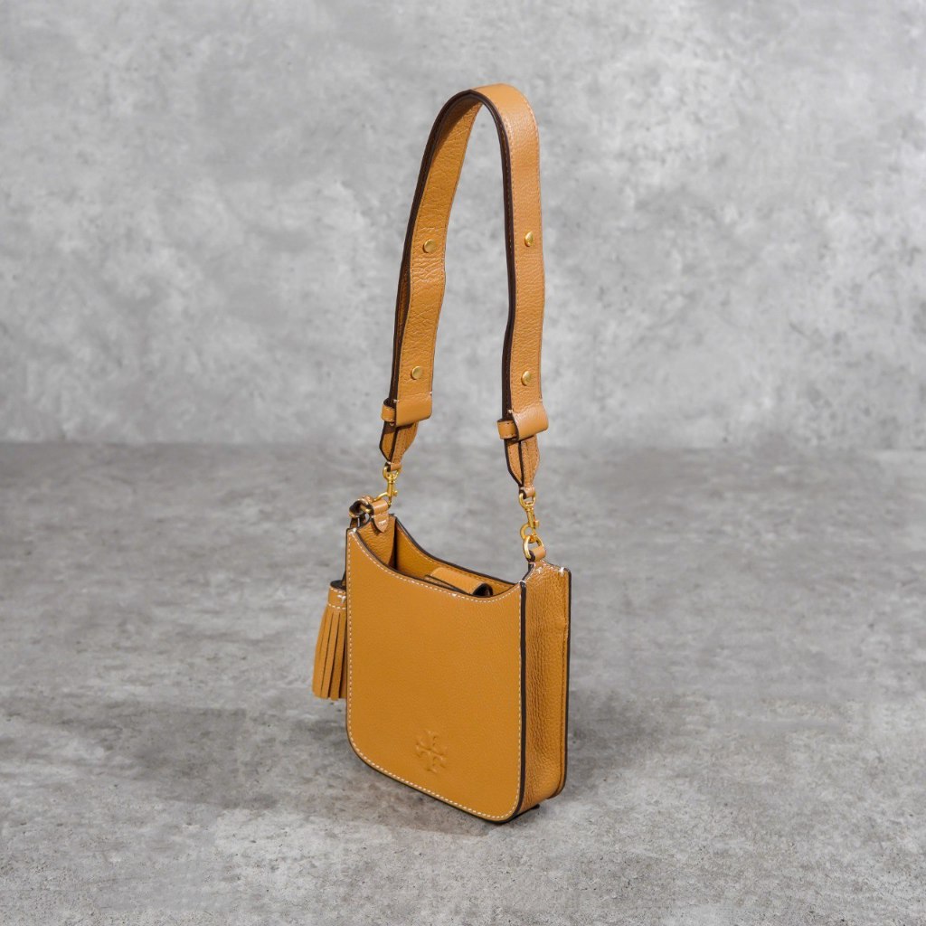 Tas TB THEA EMBOSSED LEATHER CAMEL SHOULDER BAG 100% ORIGINAL