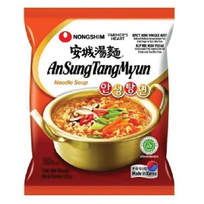 

MIE IMPORT KOREA - NONGSHIM ANSUNGTANGMYUN (Spicy Miso Soup Noodle) 125gr