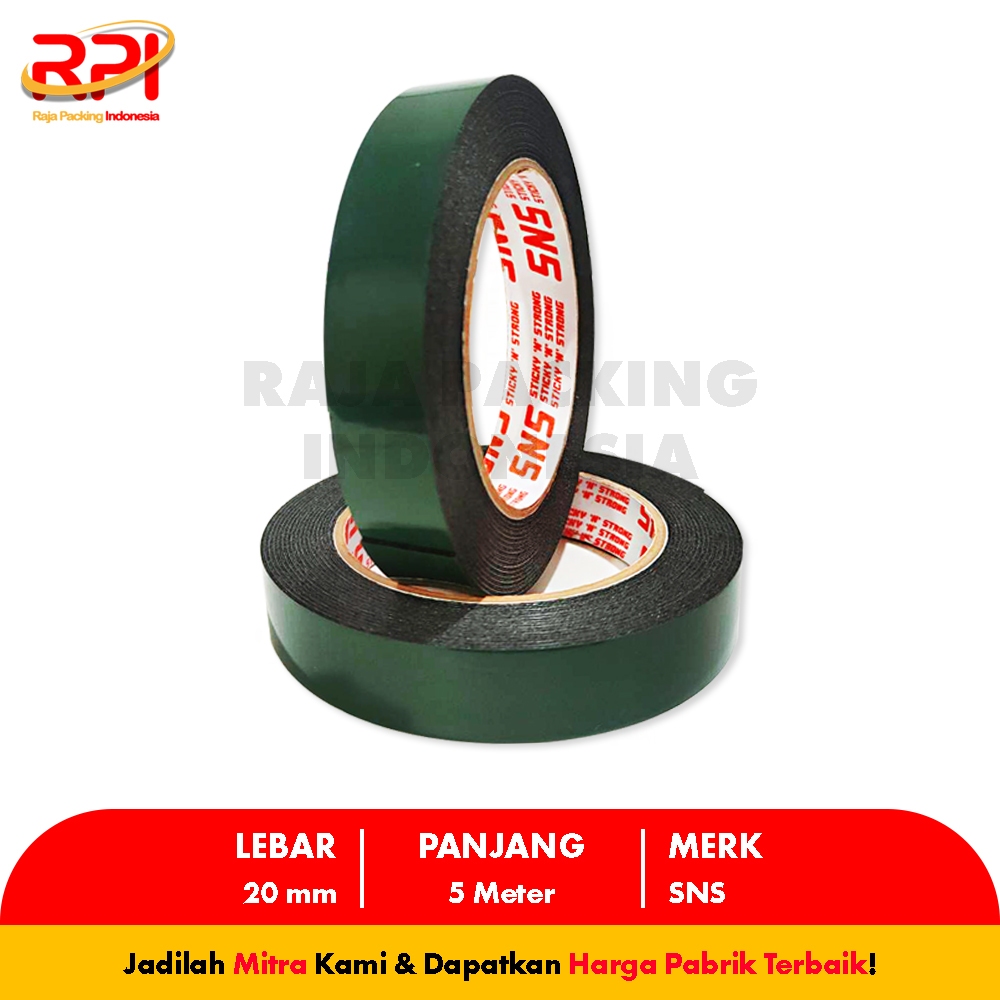 

Foam Tape / Double Tape Busa 20 Mm x 5 Meter Sticky N Strong (SNS) RAJA PACKING INDONESIA
