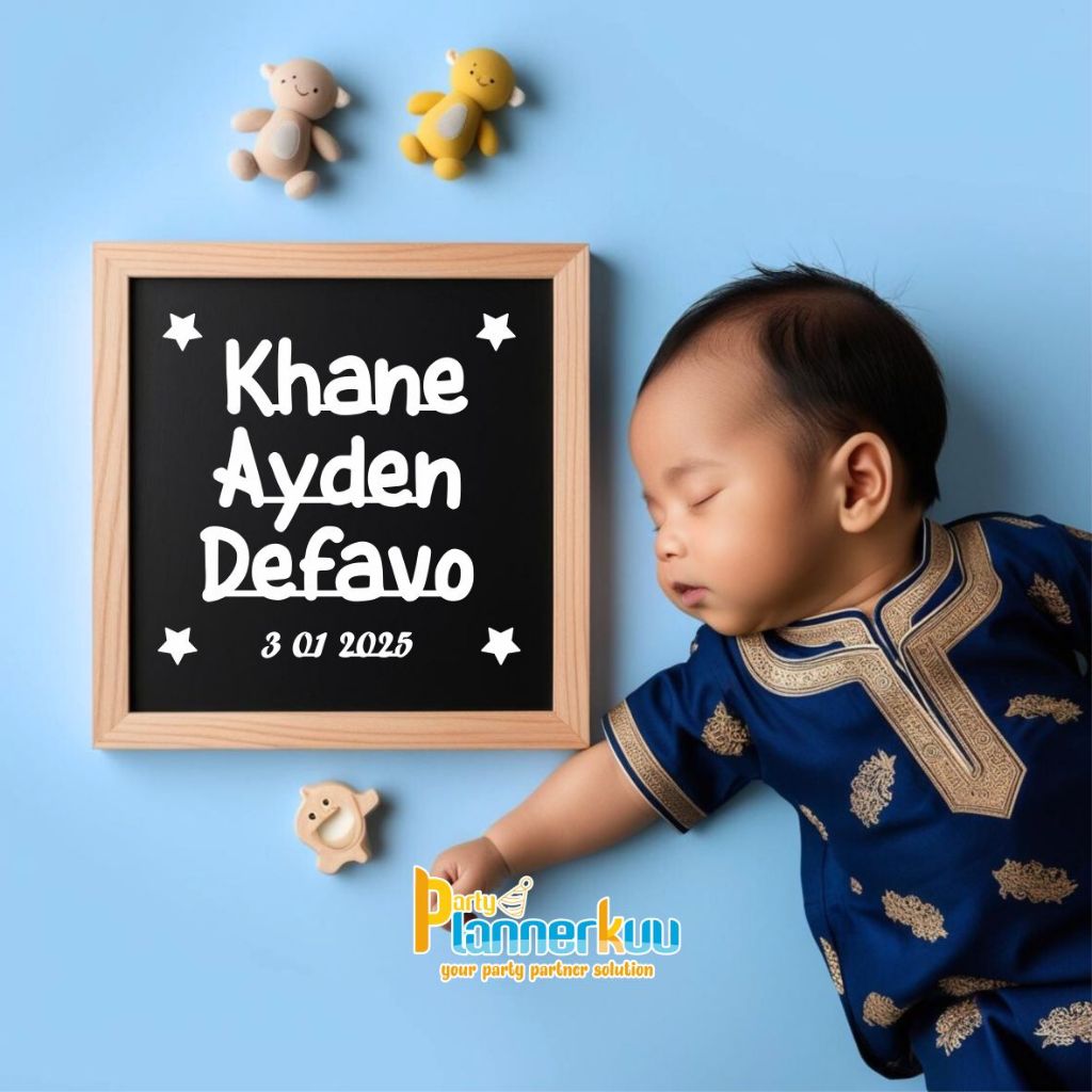 Custom Papan Nama bayi baby born Frame Kayu Jati Belanda