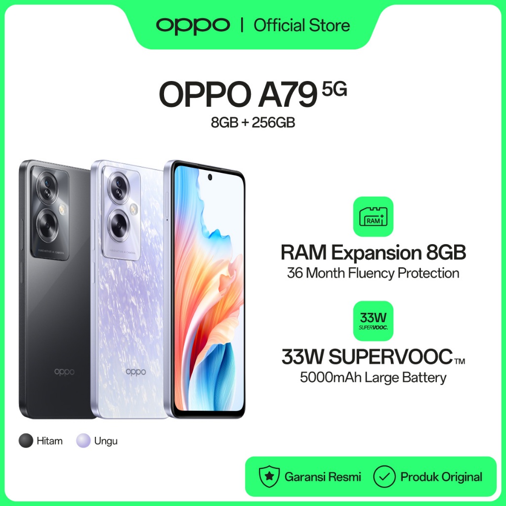 [ONLINE RELEASE] OPPO A79 5G 8GB/256GB [Dual Stereo Speakers, 33W SUPERVOOC, 5000mAh Large Battery, 