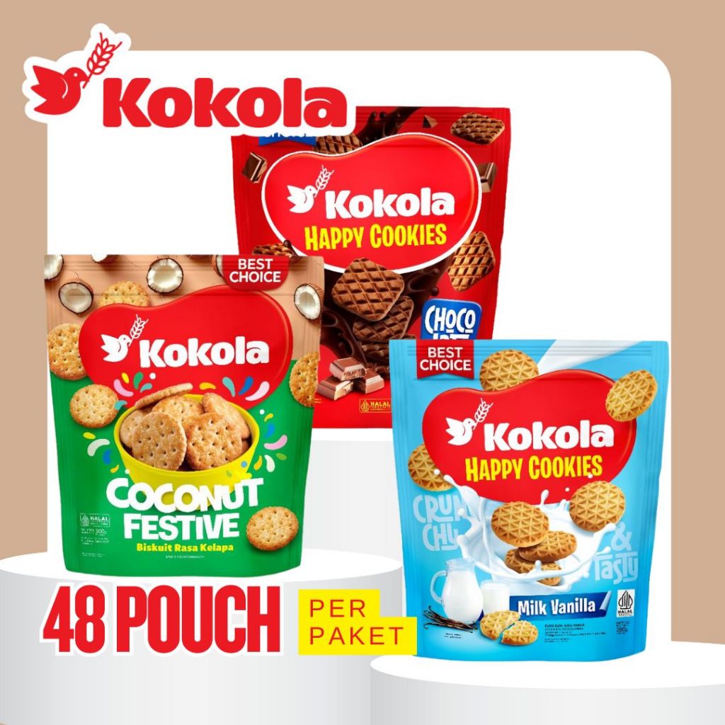 

Biskuit Kokola Pouch ISI 48 - Cemilan Kukis Manis