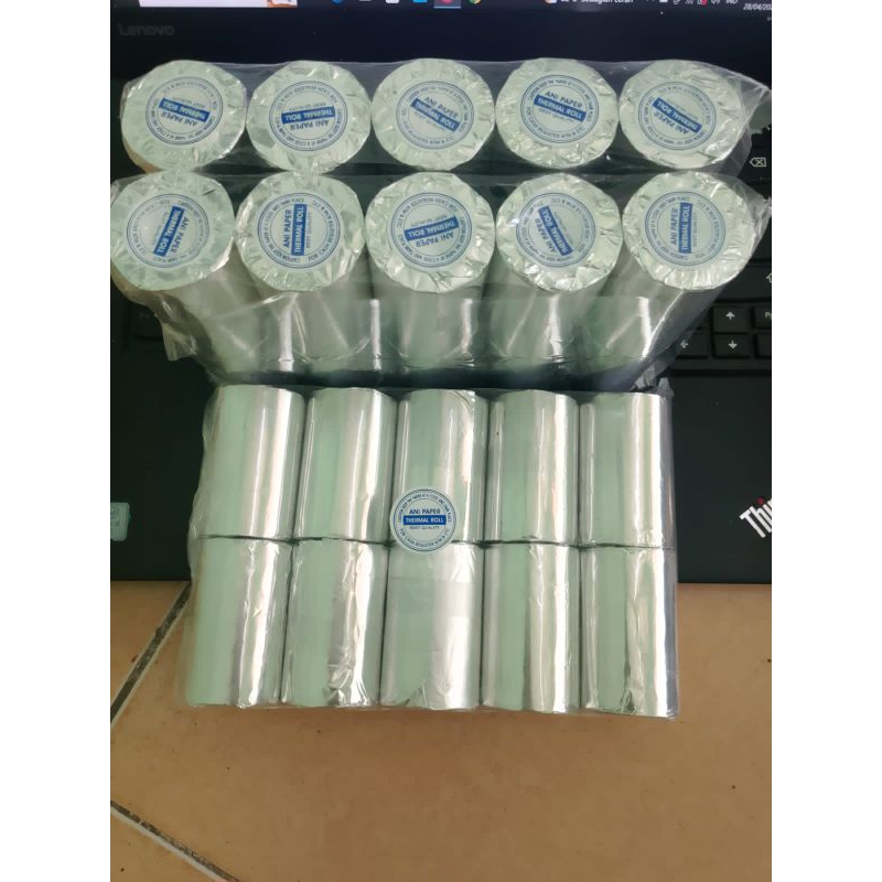 

Kertas kasir struk Edc bluetooth 58/57x40mm Paket 100 Pack Isi 1000 Roll(10 dus)