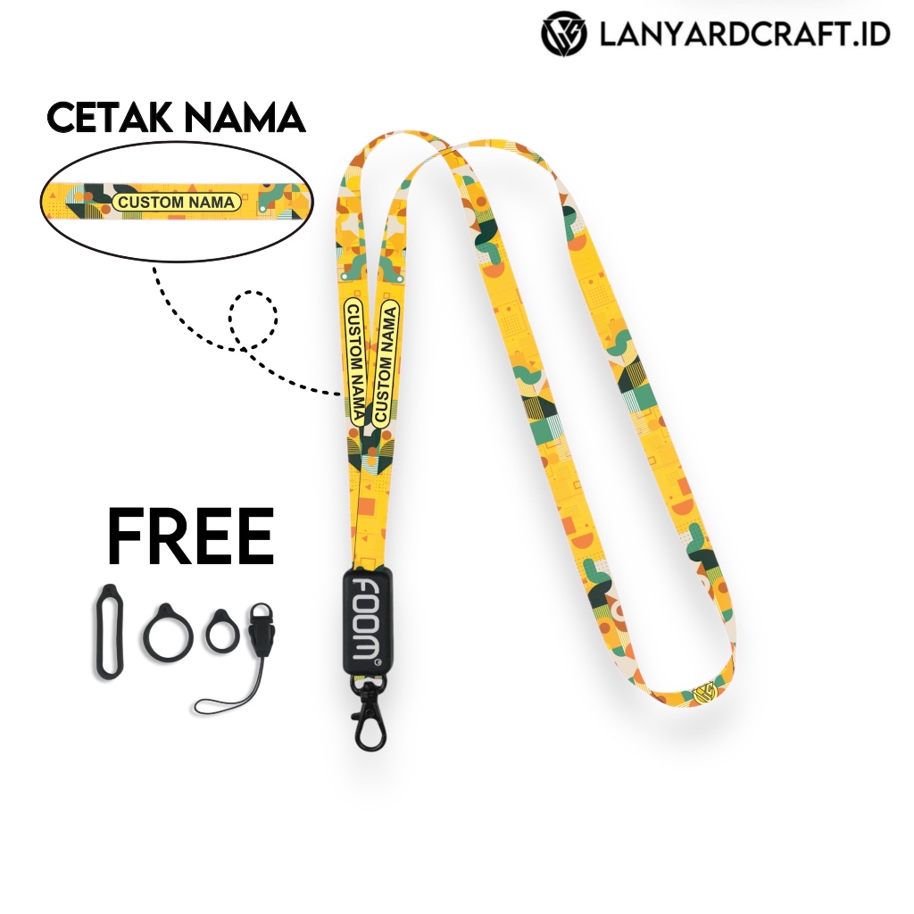 

Lanyard Custom Nama Geo Abstract Series V4 1cm Various Type Gantungan Tali Lanyard Universal