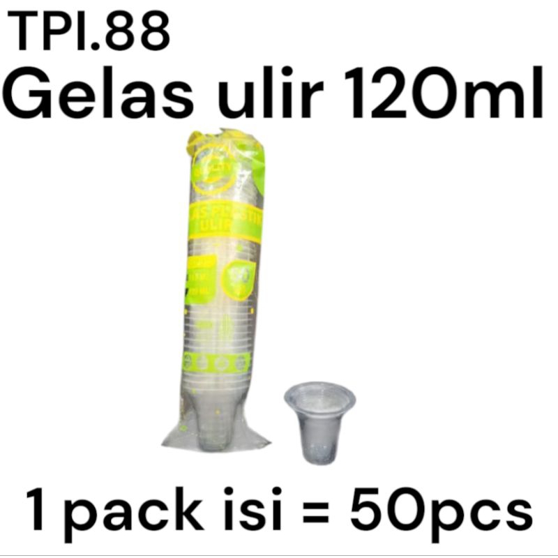 Gelas ulir plastik bening eskrim/jasuke jagung cup ulir 120ml isi 50pcs
