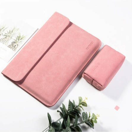 Laptop Acer Nitro V 15.6 Inch Tas Sleeve Pink Leather Cover + Pouch