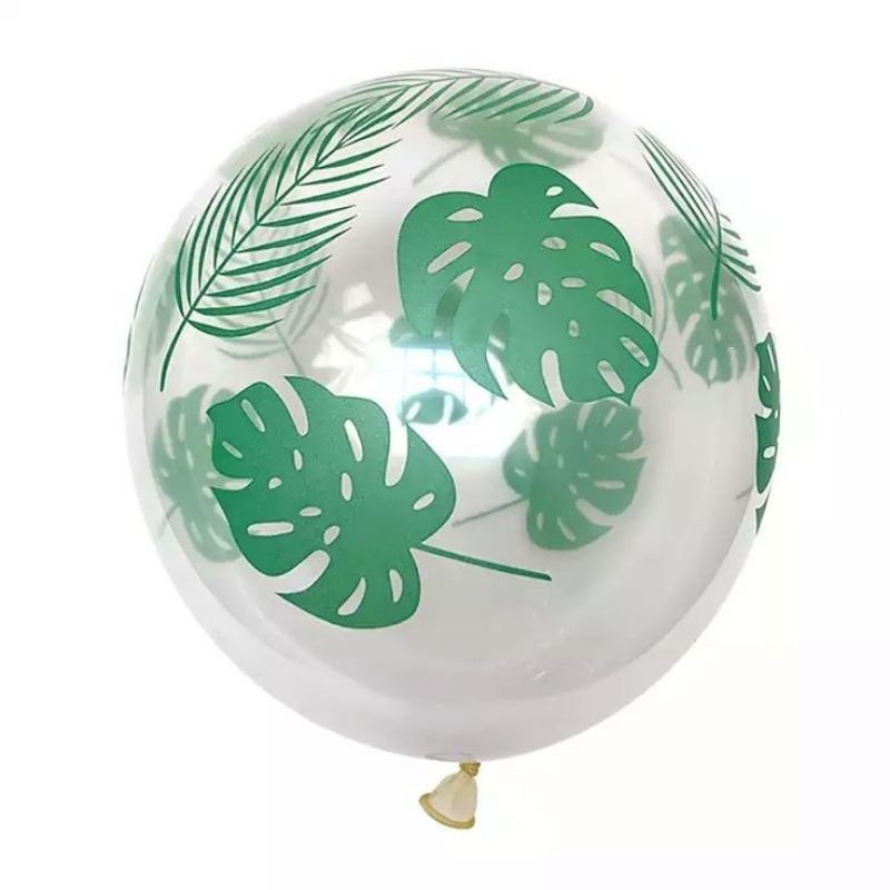 Balon Latex Transparan Daun Monstera/ Balon Latex Motif Daun