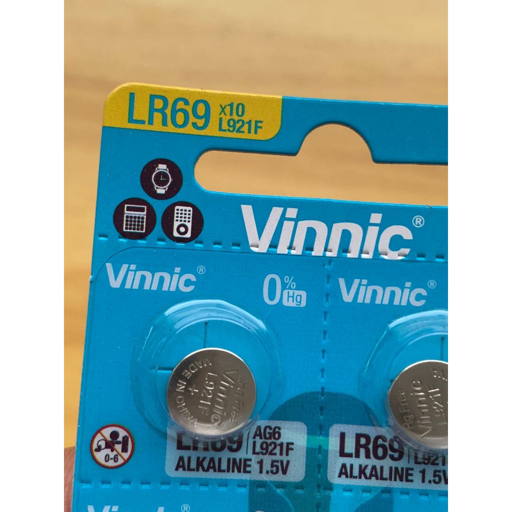 BATERAI BATU JAM TANGAN VINNIC LITHIUM AG6 LR69 L921F ORIGINAL 1,5V 10 PCS