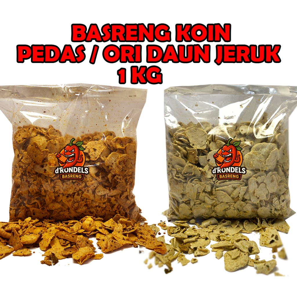 

Basreng Koin Pedas / Original Daun Jeruk d`Rondels Basreng - Cemilan Snack Renyah Gurih Pedas