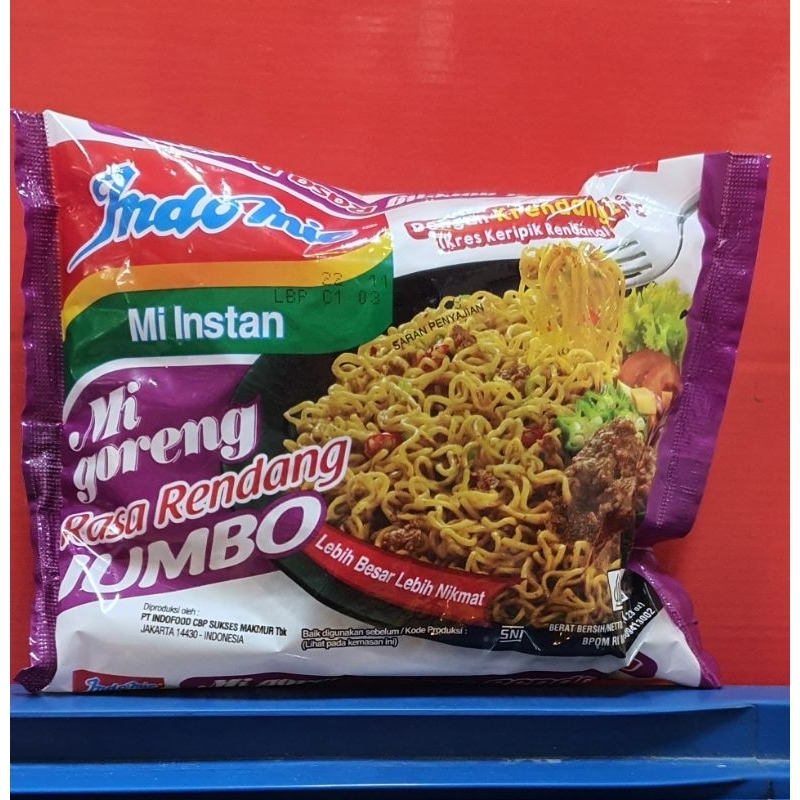 

Indomie Mi Instan Mi Goreng Rasa Rendang Jumbo 120gr