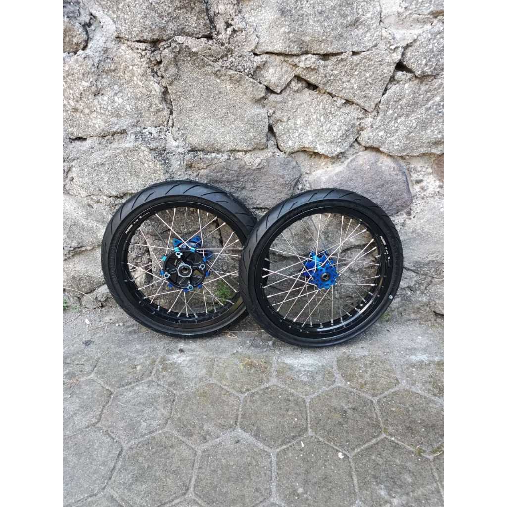 Wheelset Rakitan Semi Cacing CRF 215/250 Ban Primax SK03 Baru Ring 17