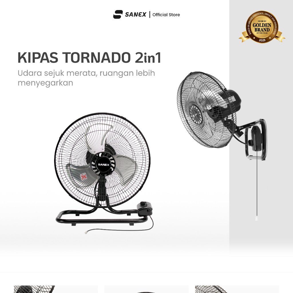 SANEX Kipas Angin Dinding 2in1 12 Inch SN-128 S