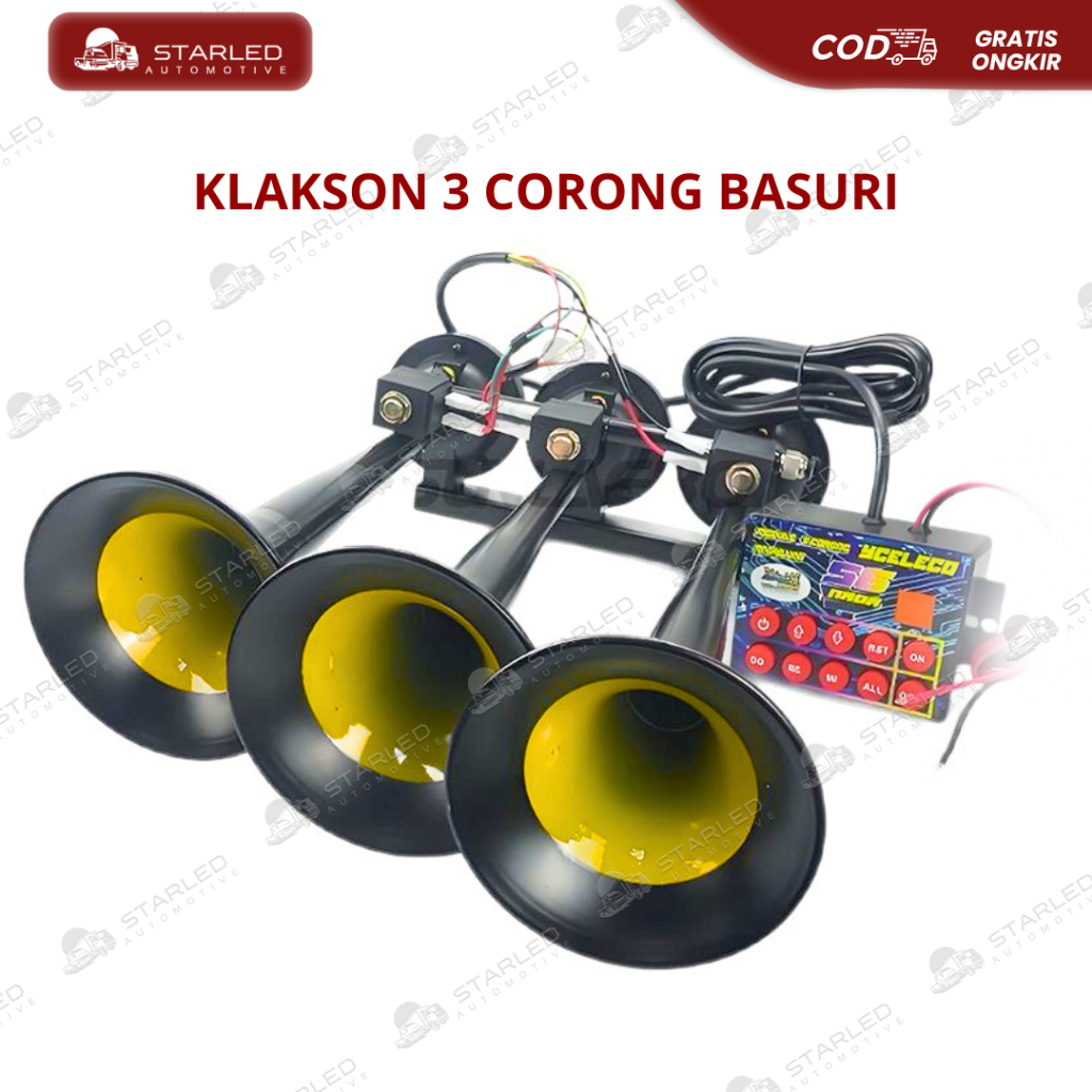 Klakson Telolet 3 Corong Basuri 56 Nada 12V dan 24v
