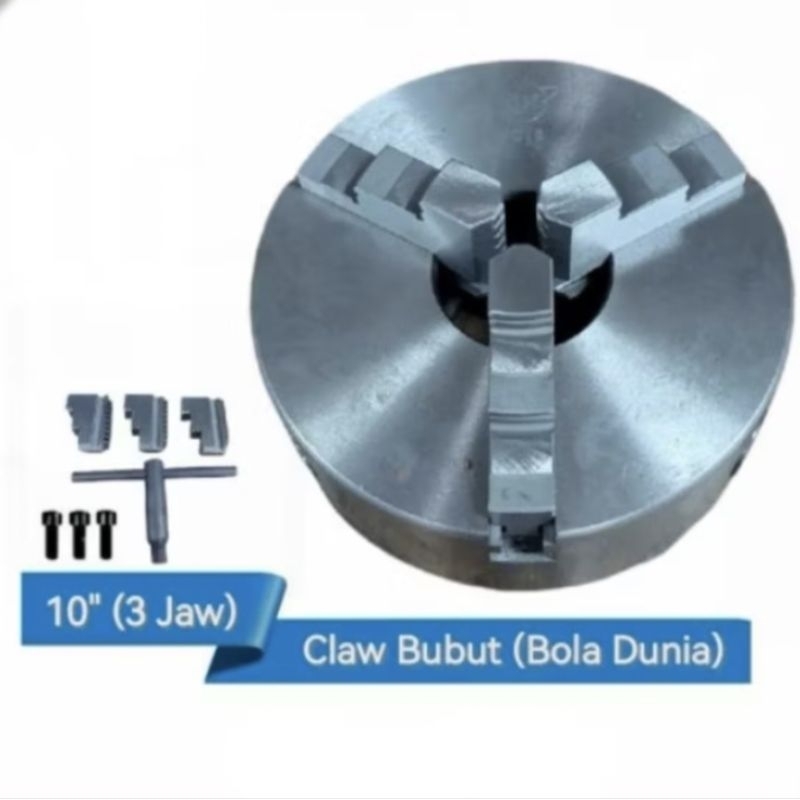 Claw Bubut 10" X 3 Jaw (Bola Dunia)
