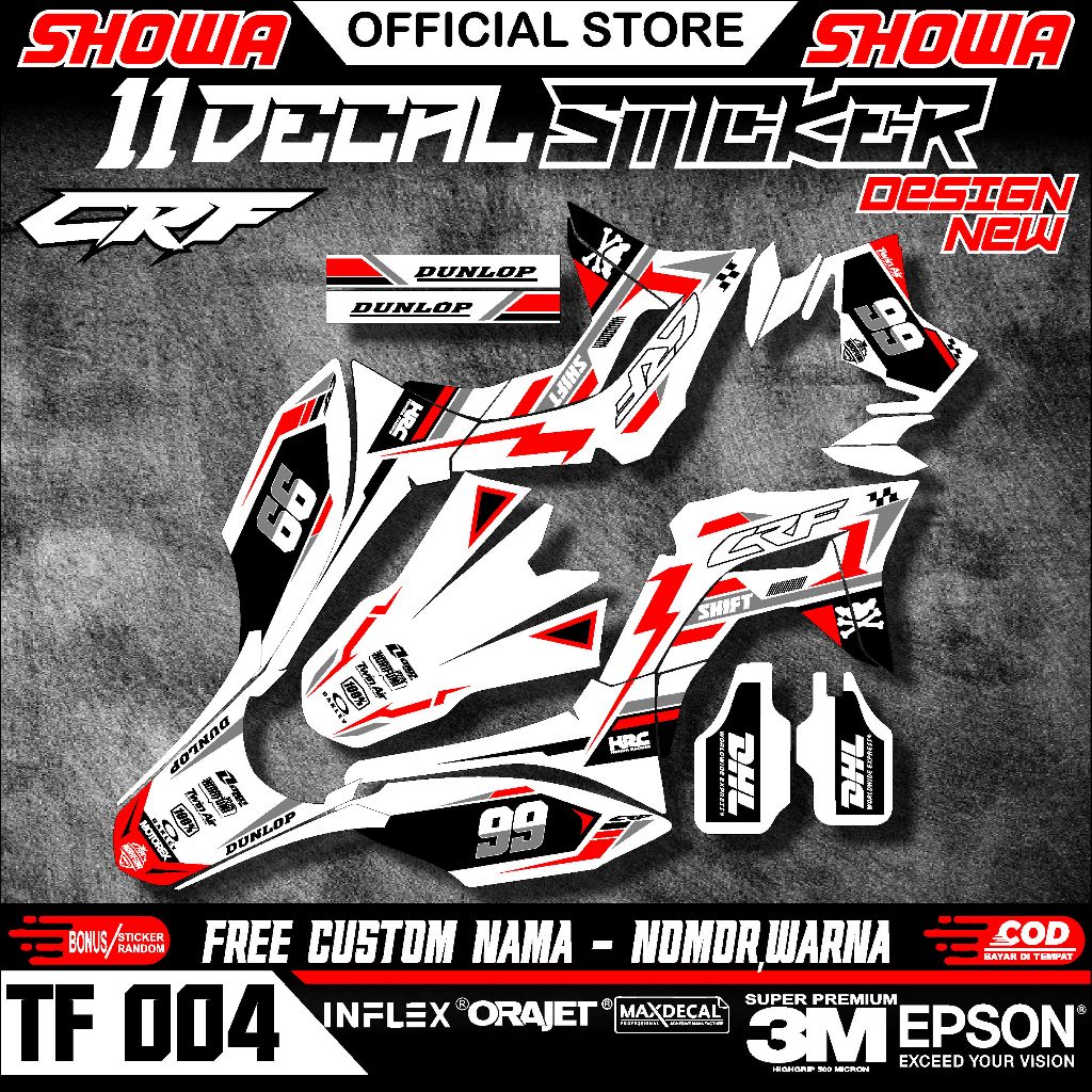 Decal Sticker Motor CRF 150L Terbaru Full Body Bahan Tebal Bisa Custom Kode TF 004