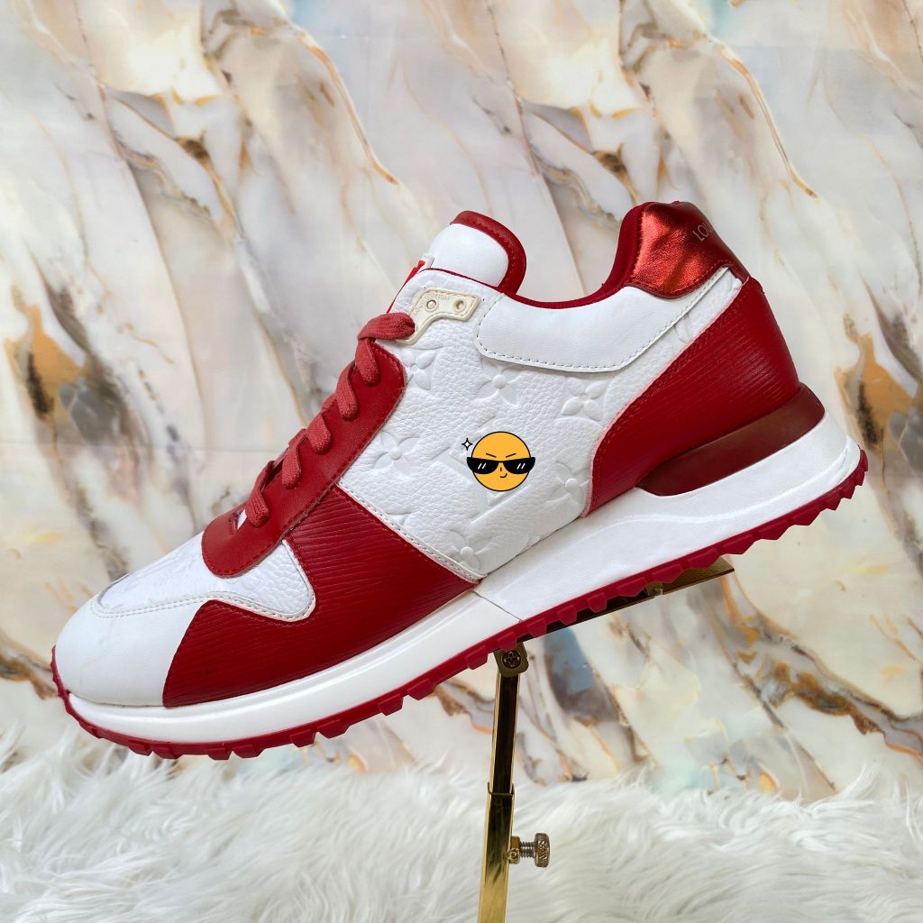 SLV59 Sepatu Itali Pria Sport Merah Putih Kulit