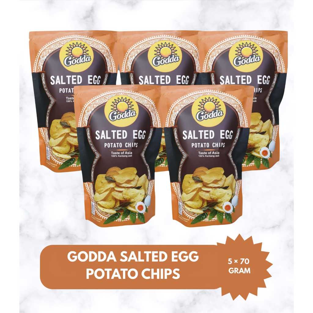 

Keripik Kentang Godda Salted Egg/Telur Asin Potato Chips Bundle (5 x 70 gr)