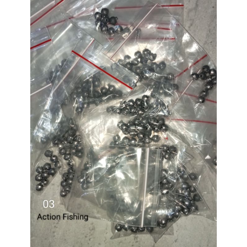 Timah pancing merica lada bulatPemberat dasaran No 03 Isi 10pcs