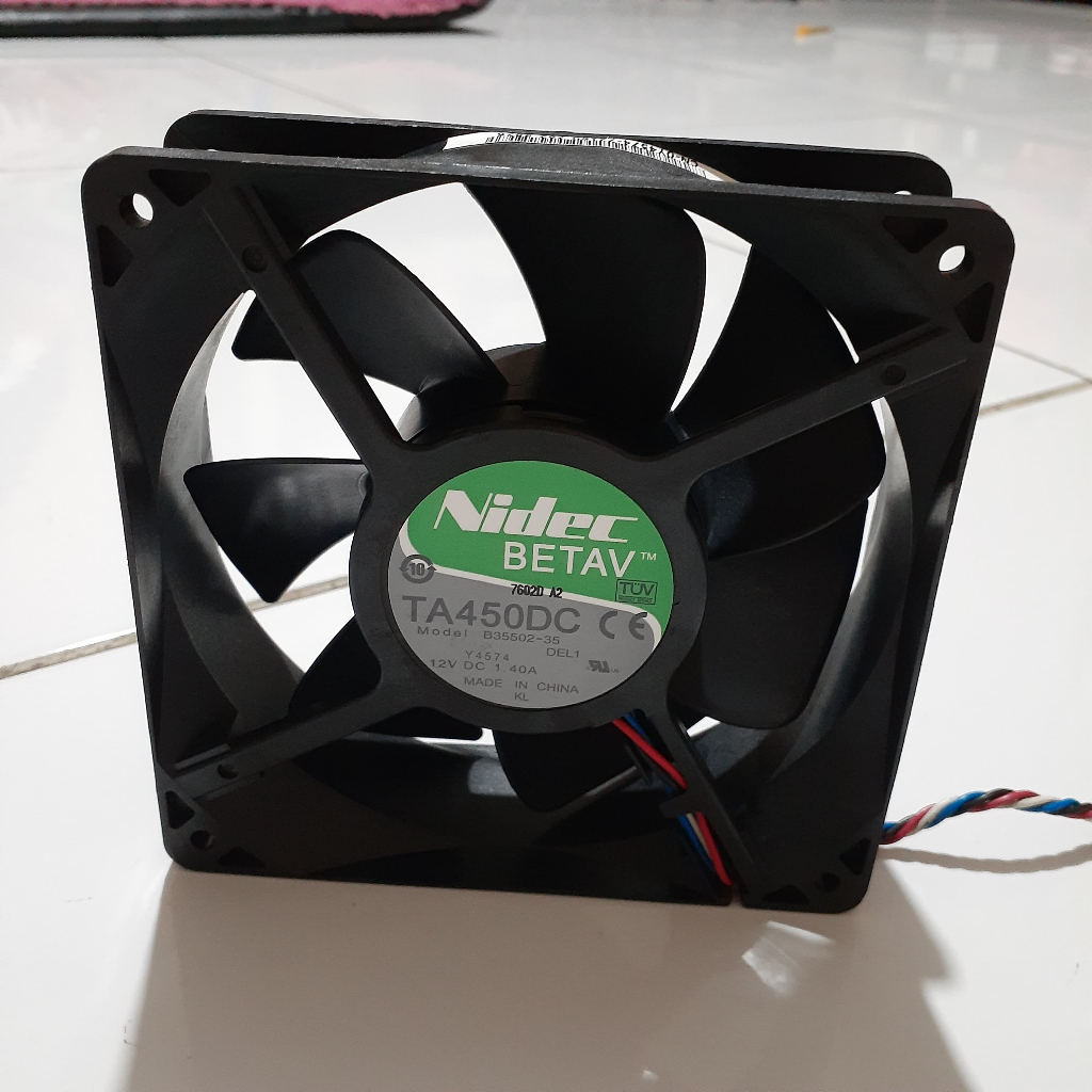 Nidec kipas dc 12V 12cm 3-4 pin kabel