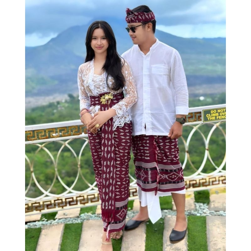 Pakaian Adat Bali Couple set Blanket Lasem/Saput dan Udeng/Saput saja/Kamen dan Selendang/Kamen saja