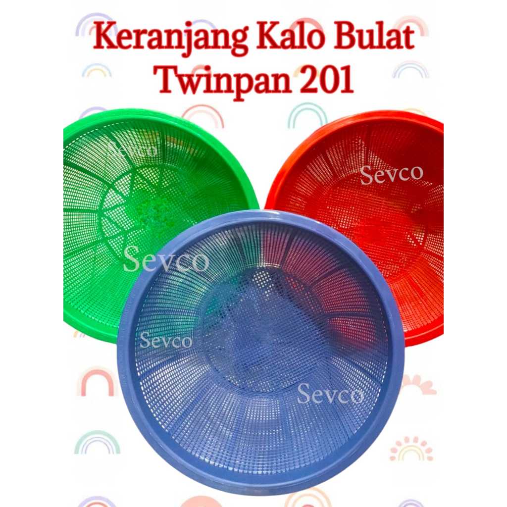 Keranjang Bulat Plastik/ Kalo Baskom Bulat Lubang Twinpan 501/ Wadah Sayur Buah Serbaguna