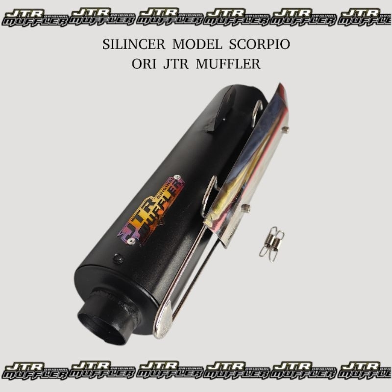 silincer knalpot Scorpio original JTR MUFFLER suara bass adem inlet 50mm